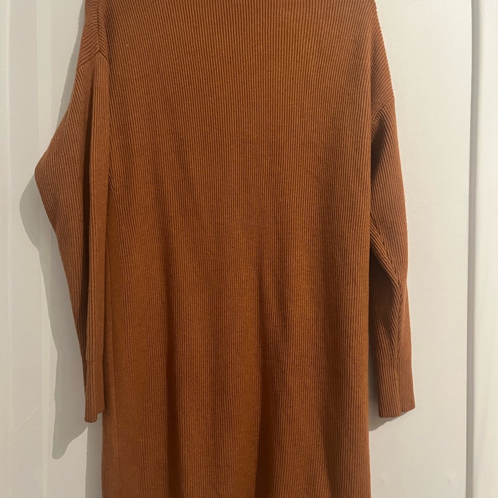 Rust Orange Ribbed Knit Dress‎ - Picture 3 of 3